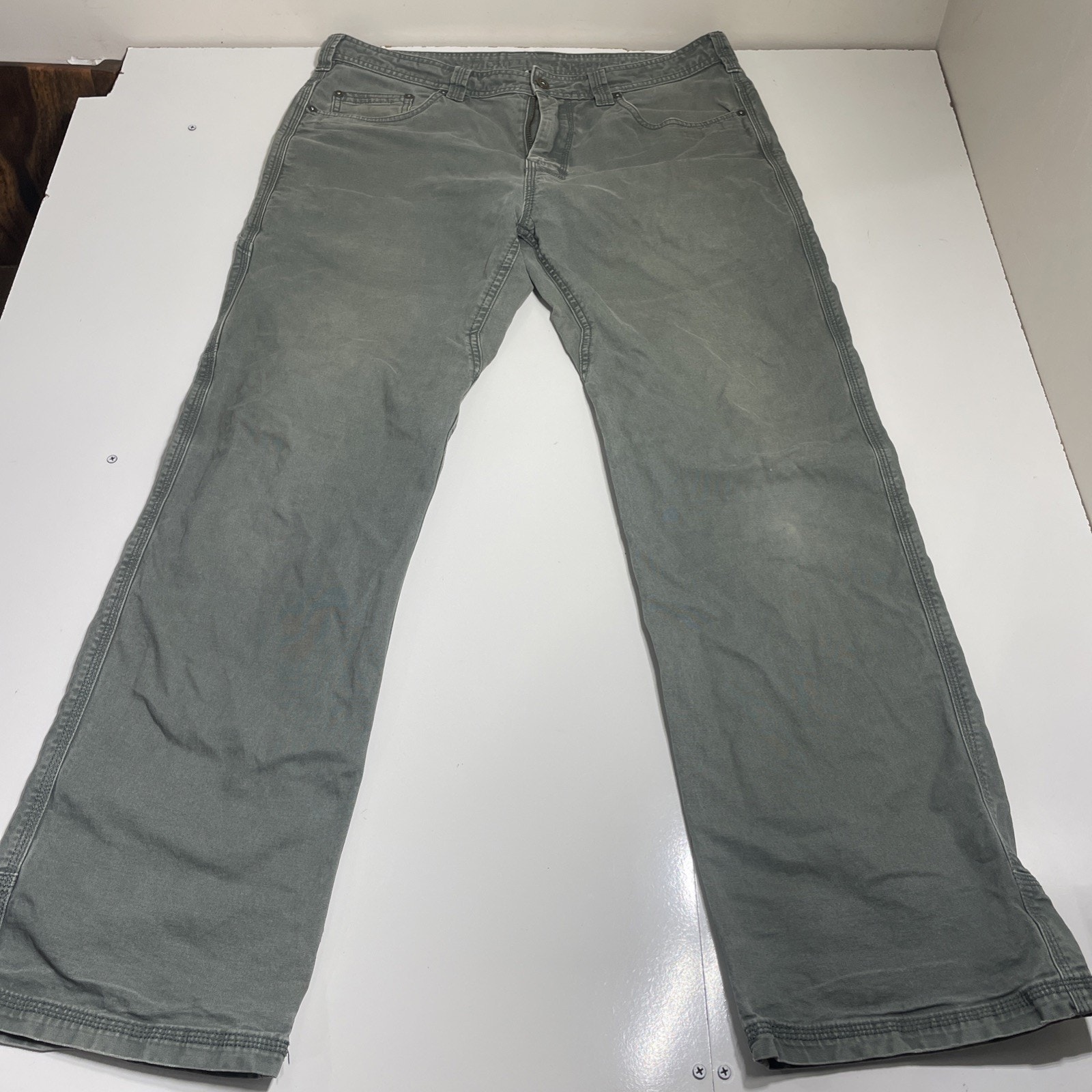 Prana Men’s 36 X 32 Carpenter Work Style Pants Gray Rugged Outdoor